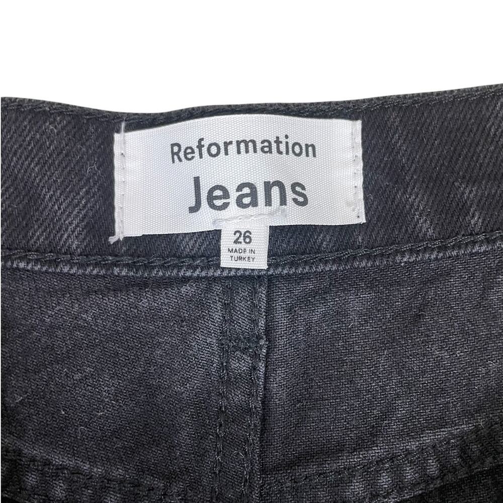 Reformation Cynthia High Rise Straight Leg Jeans Black Size 26 Minimalist Chic - Picture 11 of 13